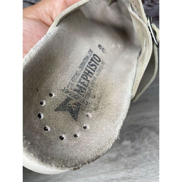 Mephisto Helen White Leather Casual Toe Post Strap Sandals Women Sz 39EU/8.5M US - Picture 11 of 16